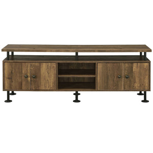 Ensata II - TV Stand - Rustic Oak & Black