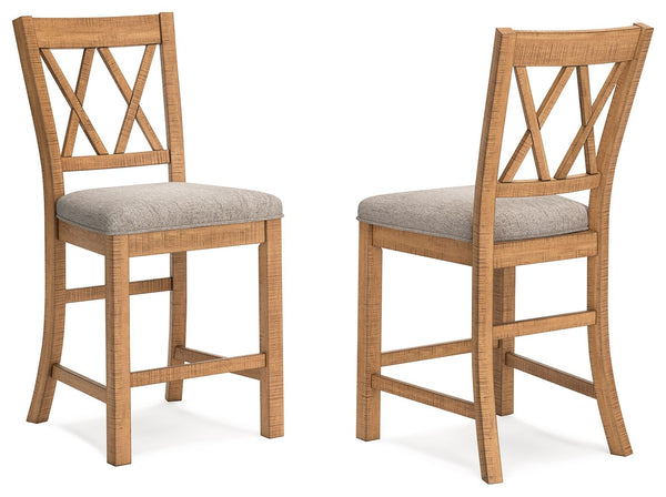 Havonplane - Brown - Upholstered Barstool (Set of 2)