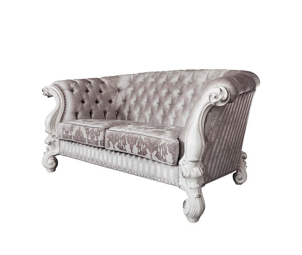 Versailles - Loveseat With 5 Pillows Bone White