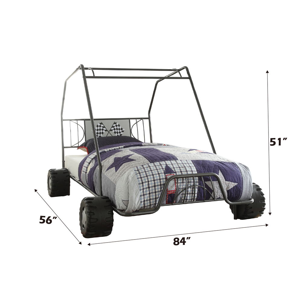 Xander - Bed Gunmetal Twin