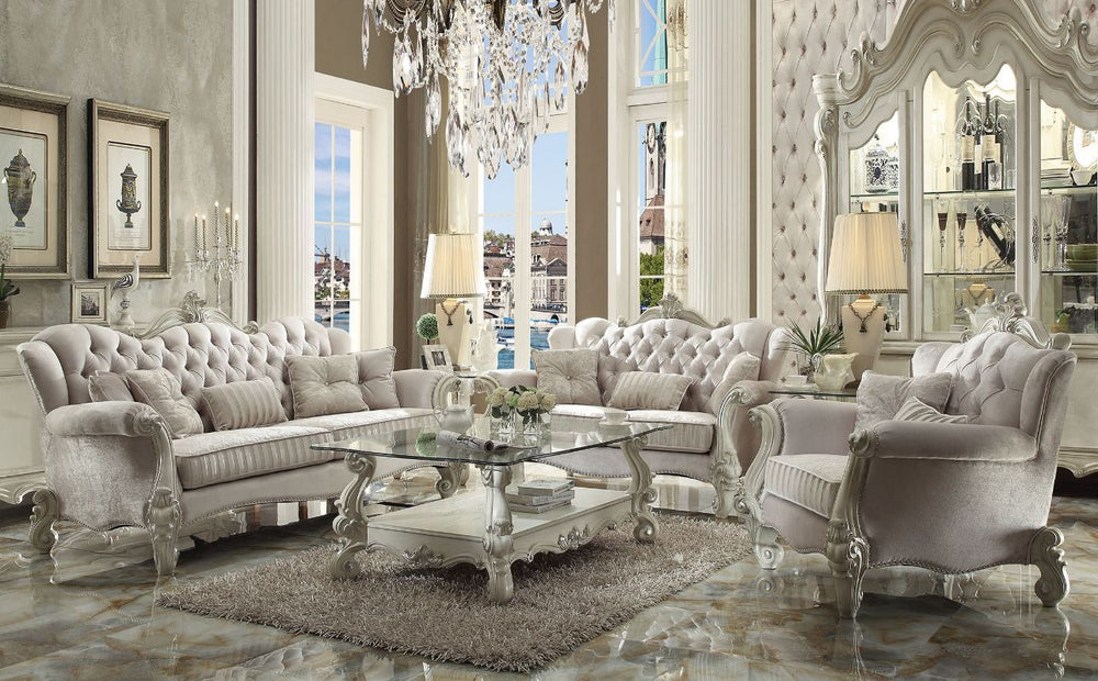 Versailles - Sofa With 5 Pillows Bone White