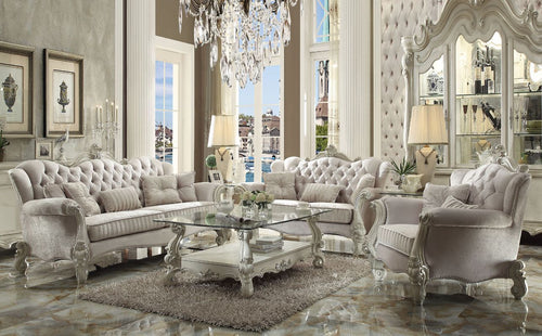 Versailles - Sofa With 5 Pillows Bone White