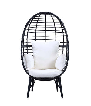 Penelope - Patio Lounge Chair - Light Gray Fabric & Black