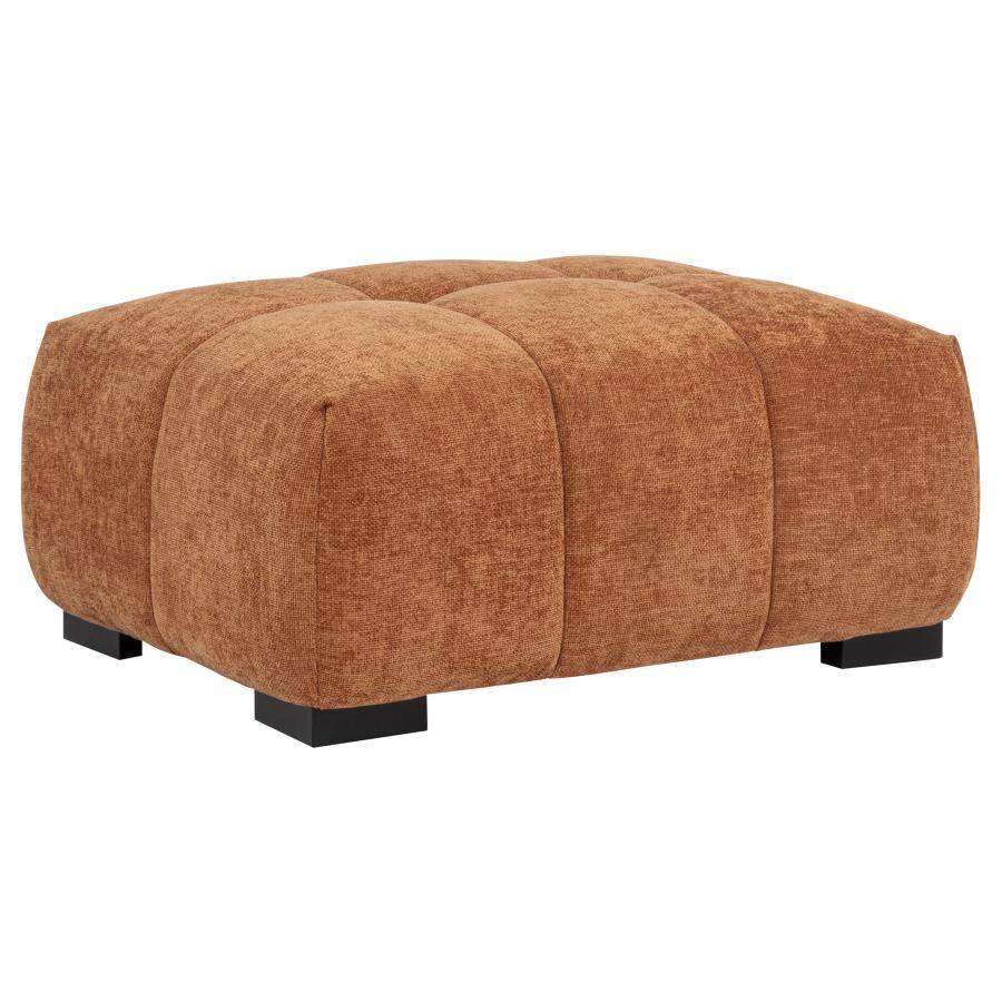 Octavia - Fabric Rectangular Upholstered Ottoman Light Brown