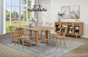 Middleton - Extension Leaf Dining Set Light Brown 7 Pc. Table, 6 Chairs