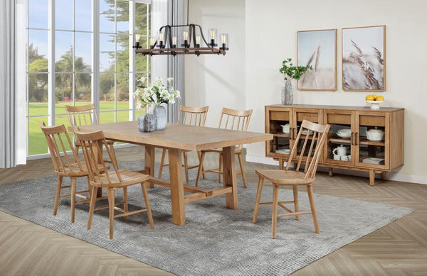 Middleton - Extension Leaf Dining Set Light Brown 7 Pc. Table, 6 Chairs