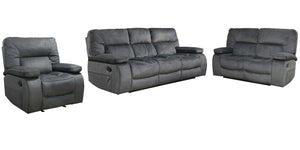 Chapman - Manual Reclining Sofa, Loveseat, Recliner Dark Gray 3 Pc. Sofa, Loveseat, Recliner