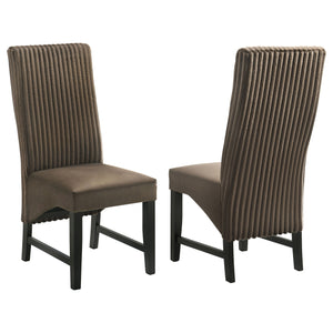 Barrand - Upholstered Dining Side Chair (Set of 2) Dark Brown