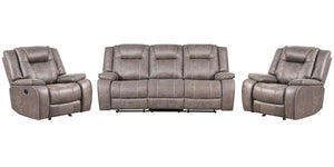 Blake - Manual Reclining Sofa Set Dark Brown 3 Pc. Sofa, 2 Recliners