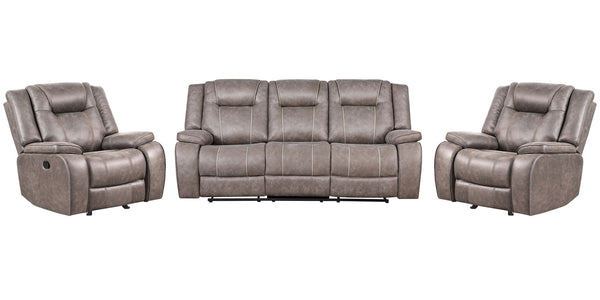 Blake - Manual Reclining Sofa Set Dark Brown 3 Pc. Sofa, 2 Recliners