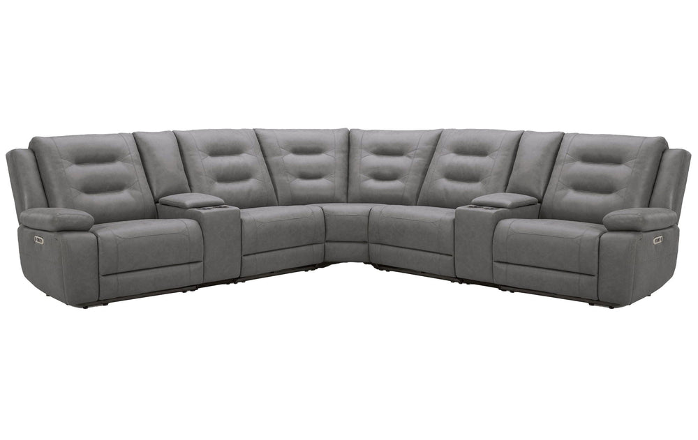 Caldwell - Modular Power Reclining Sectional Tahoe Fog 6 Pc. Sectional