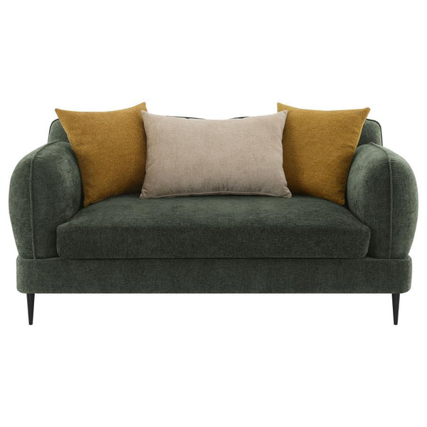 Jade - Chenille Upholstered Modern Track Arm Loveseat