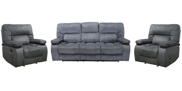Chapman - Reclining Sofa Set Dark Gray 3 Pc. Sofa, 2 Recliners
