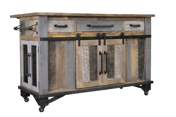 Loft Brown - Kitchen Island - Two Tone Gray / Brown