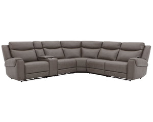 Momentum - Modular Power Reclining Sectional With Power Adjustable Headrests Dark Gray 6 Piece Modular Power Reclining Sectional