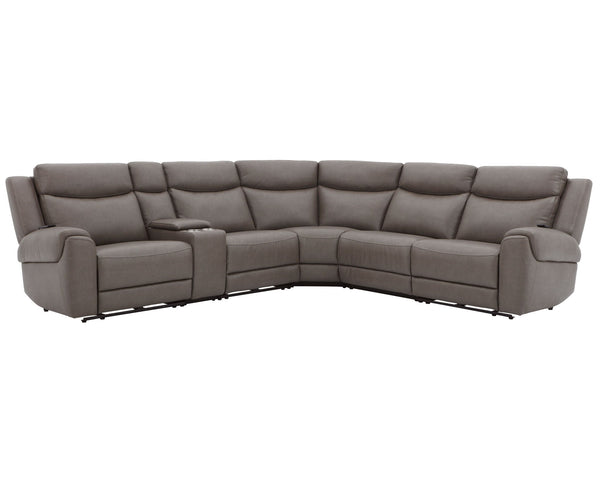 Momentum - Modular Power Reclining Sectional With Power Adjustable Headrests Dark Gray 6 Piece Modular Power Reclining Sectional