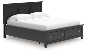 Lanolee - Panel Bed Black California King 2 Drawers