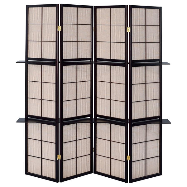 Iggy - 4-Panel Room Divider Folding Shoji Screen - Cappuccino
