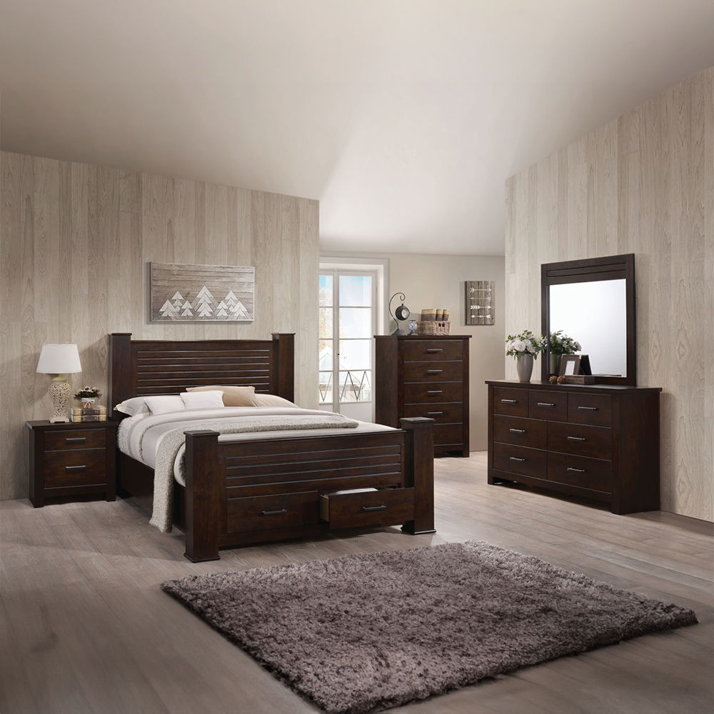 Panang - Bed w/Storage Brown Queen
