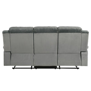 Lesley - Motion Sofa - Gray Corduroy & Velvet