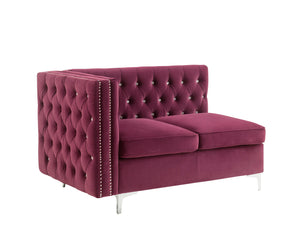 Jaszira - Modular - Armless Loveseat w/2 Pillows Burgundy