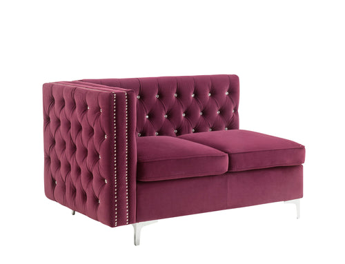 Jaszira - Modular - Armless Loveseat w/2 Pillows Burgundy