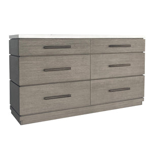 Pure Modern Bedroom - 6 Drawer Dresser - Moonstone