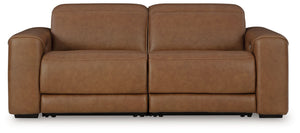 Magic Man - Reclining Sectional Light Brown 2 Pc. Power Reclining Sectional Loveseat