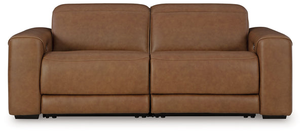 Magic Man - Reclining Sectional Light Brown 2 Pc. Power Reclining Sectional Loveseat