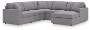 Modmax - Granite - Sectional Gray 5 Pc. Sectional With Raf Corner Chaise, Wih Laf Corner Chair