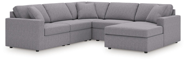 Modmax - Granite - Sectional Gray 5 Pc. Sectional With Raf Corner Chaise, Wih Laf Corner Chair