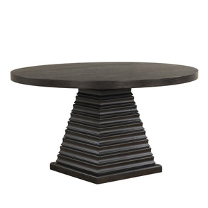 Plateau - Round Table Pedestal Base Top - Rustic Espresso