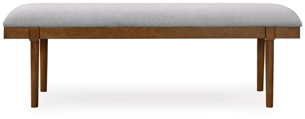 Lyncott - Gray / Brown - Large Upholstered Dining Room Bench