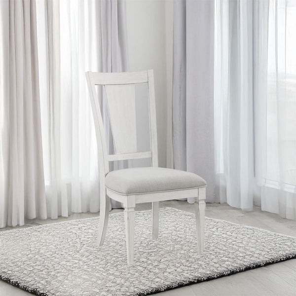 Katia - Side Chair (Set of 2) - Light Gray Linen & Weathered White