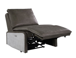 Metier - Recliner - Gray Top Grain Leather & Aluminum