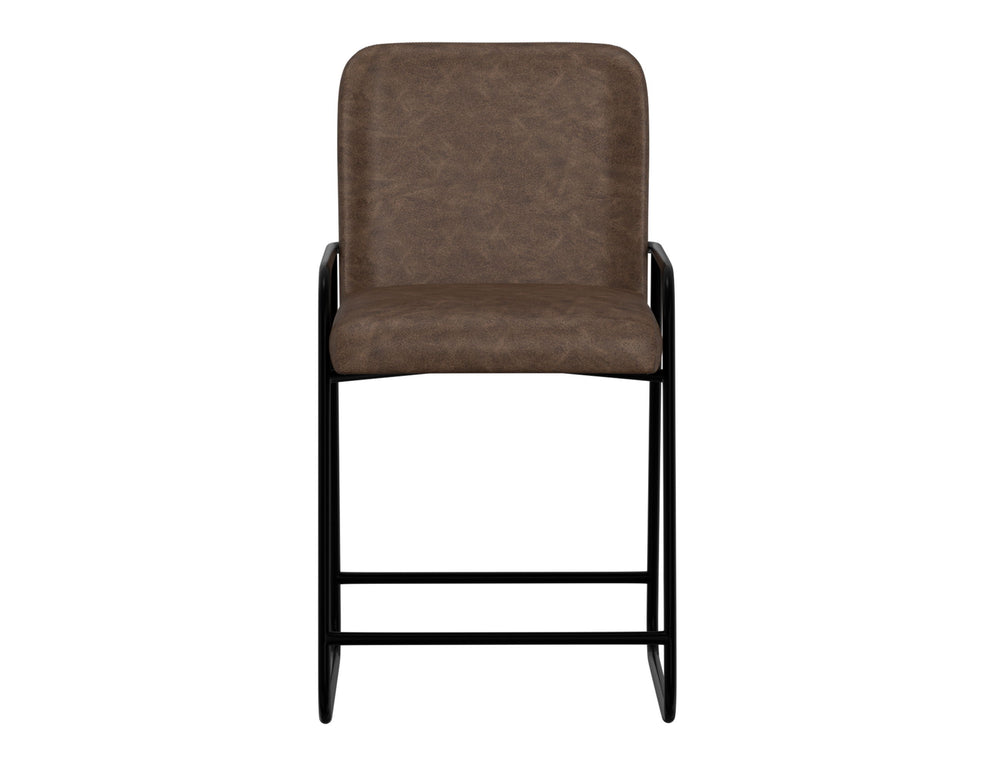 Seating - 24" Upholstered Barstool - Chocolate Brown / Black