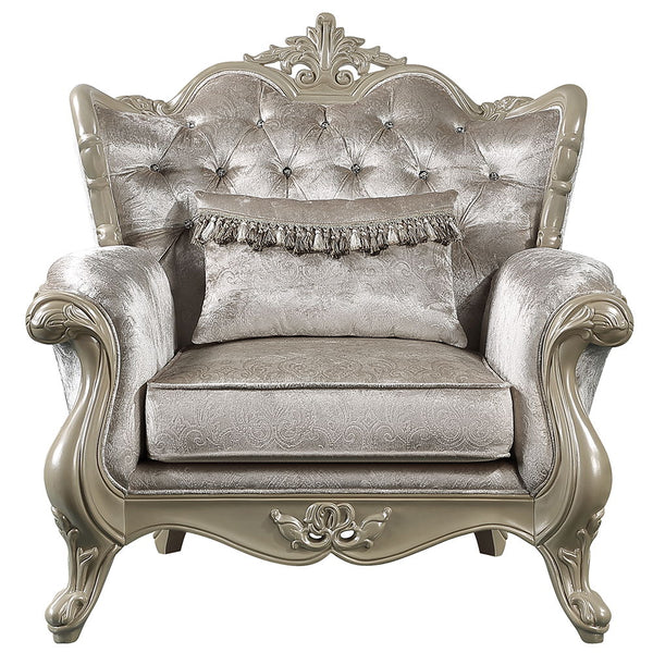 Libertee - Chair With Pillow - Beige Fabric & Champagne