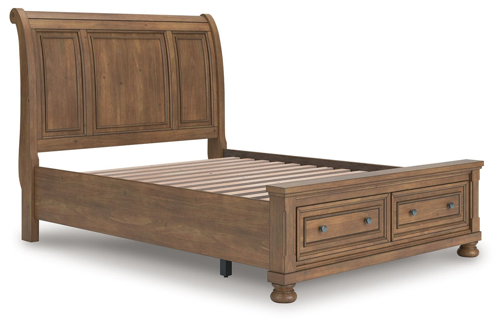 Feddinger - Storage Sleigh Bed Light Brown