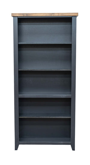 Essex - 5-Shelf Bookcase - Black / Whiskey