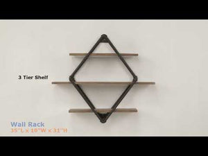 Brantley - 31" Wall Rack With 3 Shelves - Oak & Sandy Black