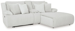 Top Tier - Reclining Sectional Gray 3 Pc. Right Arm Facing Chaise Reclining Sectional Sofa With Console