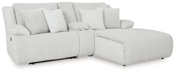 Top Tier - Reclining Sectional Gray 3 Pc. Right Arm Facing Chaise Reclining Sectional Sofa With Console