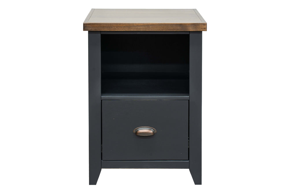 Essex - One Drawer File Cabinet - Black / Whiskey