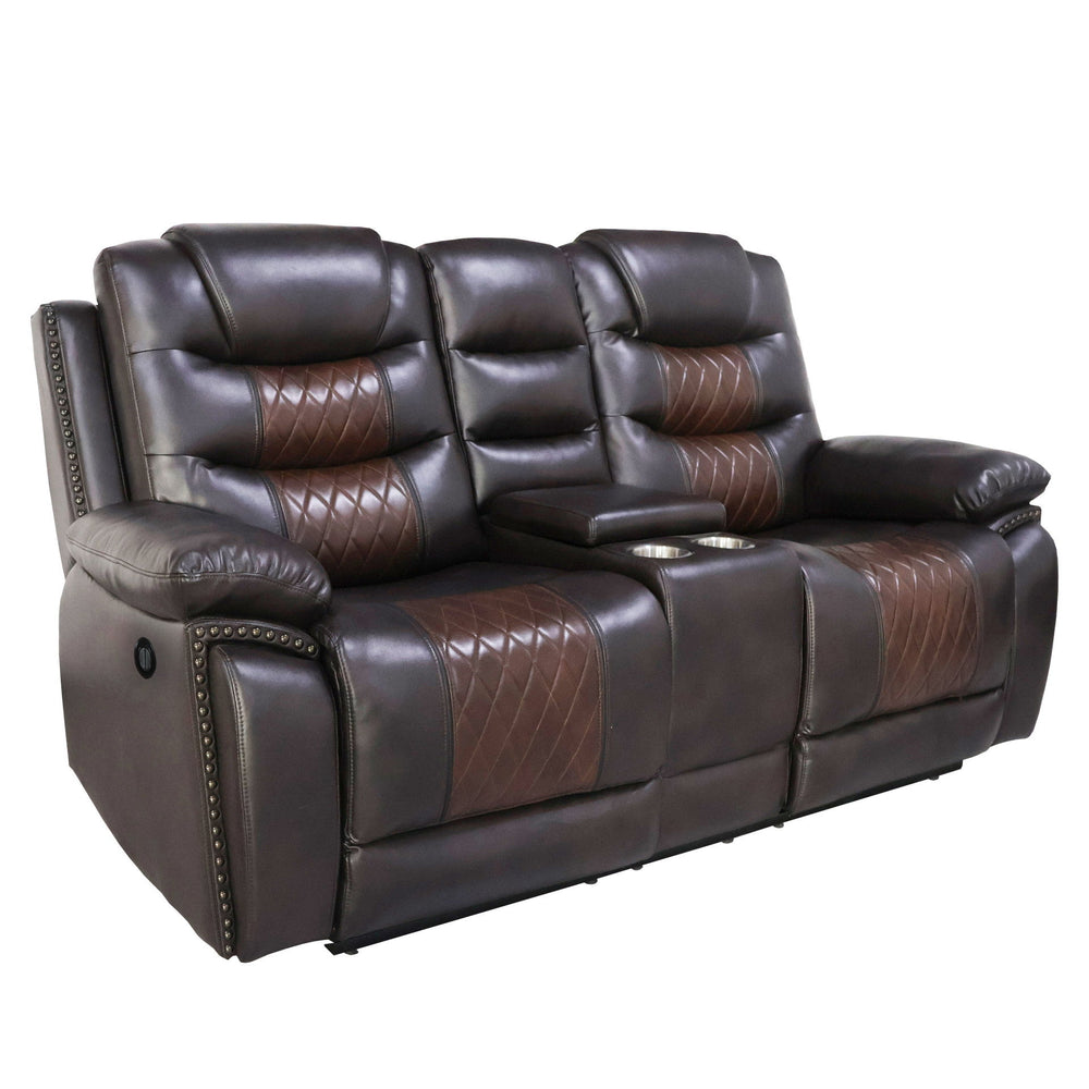 Nikko - Console Loveseat With Dual Recliners Black Manual Reclining