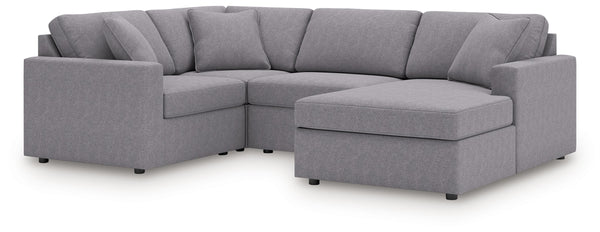 Modmax - Granite - Sectional Gray 4 Pc. Sectional With Raf Corner Chaise And Laf Corner Chair