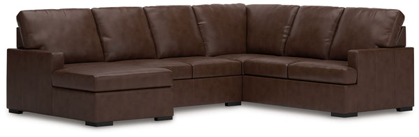 McDowlan - Sectional Dark Brown 3 Pc. LAF Corner Chaise Sectional