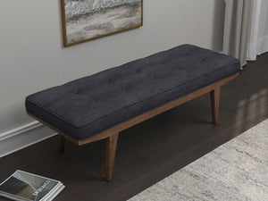 Wilson - Fabric Upholstered Tufted Accent Bench - Gray