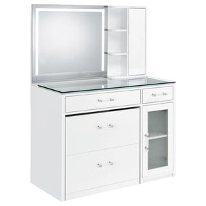 Flora - 2-Drawer Vanity Set With LED Mirror White