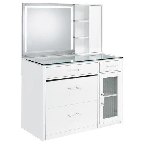 Flora - 2-Drawer Vanity Set With LED Mirror White