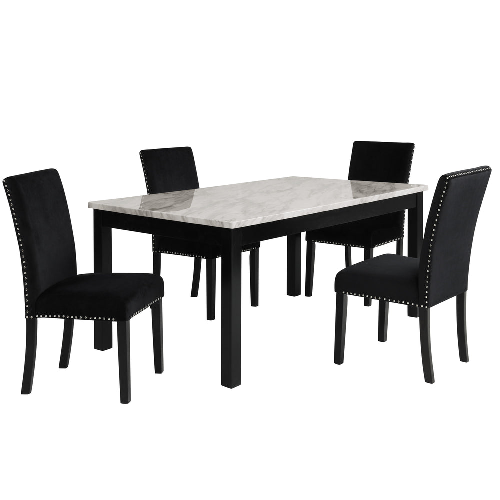 Celeste - Dining Table Set White 5 Pc. Table, 4 Chairs